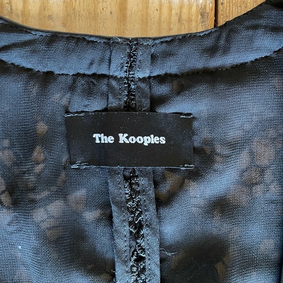 The Kooples Black Lace Cropped Blazer Leather Trim Size 36 - Picture 10 of 11